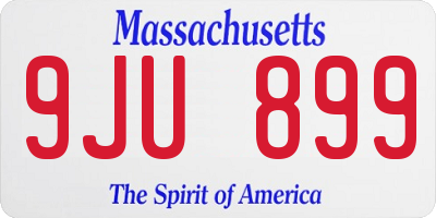 MA license plate 9JU899