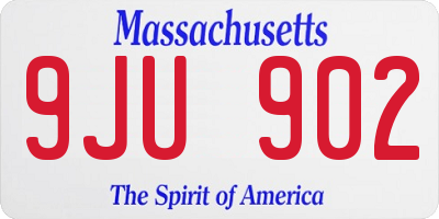 MA license plate 9JU902