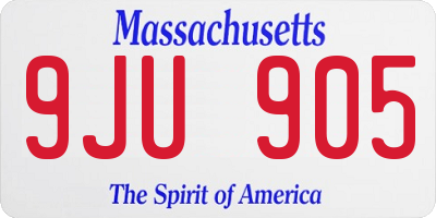 MA license plate 9JU905