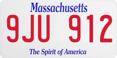 MA license plate 9JU912