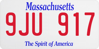 MA license plate 9JU917