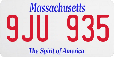 MA license plate 9JU935
