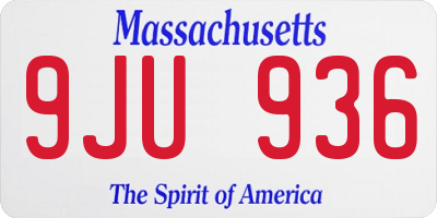 MA license plate 9JU936