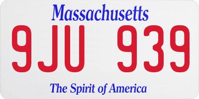 MA license plate 9JU939