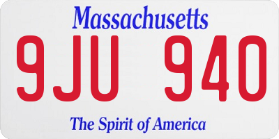 MA license plate 9JU940