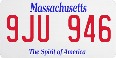 MA license plate 9JU946