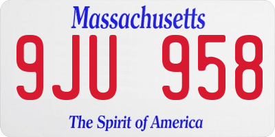 MA license plate 9JU958