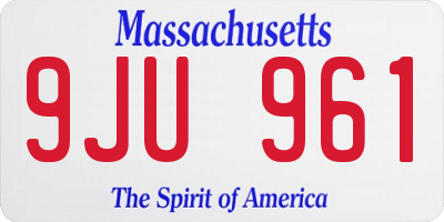 MA license plate 9JU961