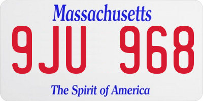 MA license plate 9JU968