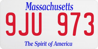 MA license plate 9JU973