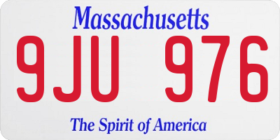 MA license plate 9JU976