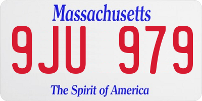 MA license plate 9JU979