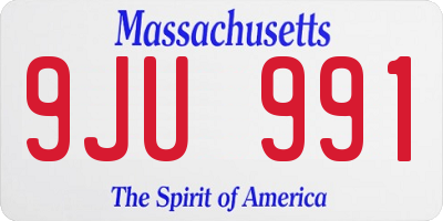 MA license plate 9JU991