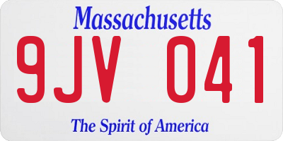 MA license plate 9JV041