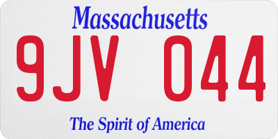 MA license plate 9JV044