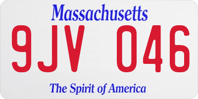 MA license plate 9JV046