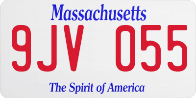 MA license plate 9JV055