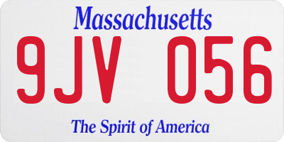 MA license plate 9JV056