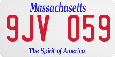 MA license plate 9JV059