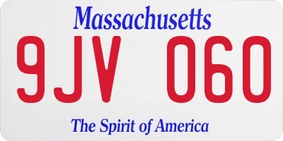 MA license plate 9JV060