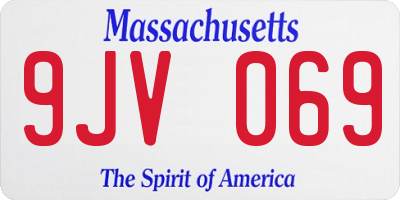 MA license plate 9JV069