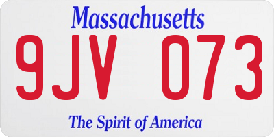 MA license plate 9JV073
