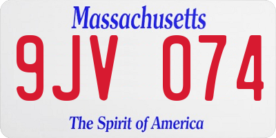 MA license plate 9JV074