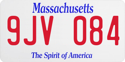 MA license plate 9JV084