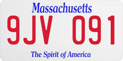 MA license plate 9JV091
