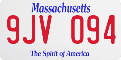 MA license plate 9JV094