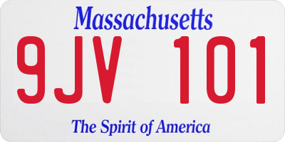 MA license plate 9JV101