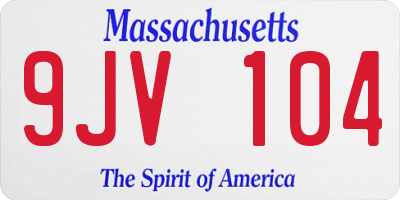 MA license plate 9JV104