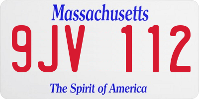 MA license plate 9JV112