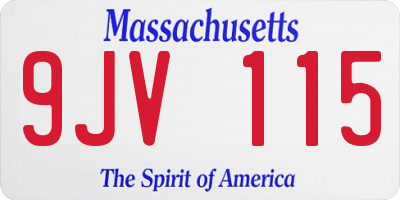 MA license plate 9JV115