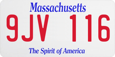 MA license plate 9JV116