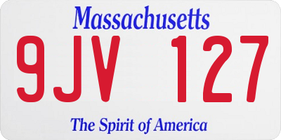 MA license plate 9JV127