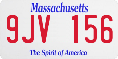 MA license plate 9JV156