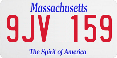 MA license plate 9JV159