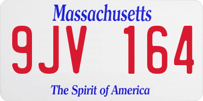 MA license plate 9JV164