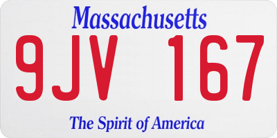 MA license plate 9JV167