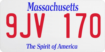 MA license plate 9JV170