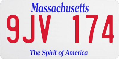 MA license plate 9JV174