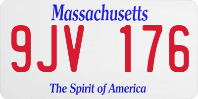 MA license plate 9JV176