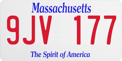 MA license plate 9JV177
