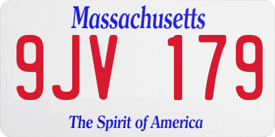 MA license plate 9JV179