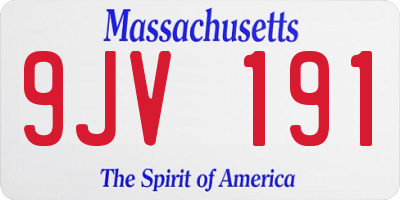 MA license plate 9JV191