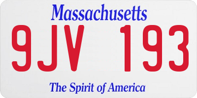 MA license plate 9JV193