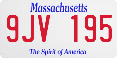 MA license plate 9JV195