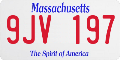 MA license plate 9JV197