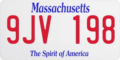 MA license plate 9JV198